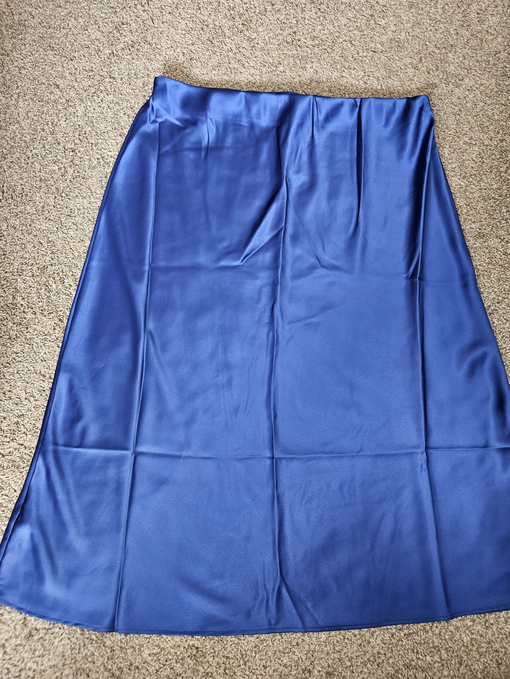 Renee C. Satin A-Line Skirt in Cobalt Blue NWT